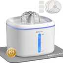 Cat Water Fountain,2.5L/84oz Pet Water Fountain for Cats Inside, Cat Fountain for Drinking with Ultra Quiet Pump(≤20dB)& LED Blue Light - for Pets Small Animals