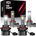 YCLL Compatible For Ford F150 2004-2014 Light Combo,9008/H13 High Low Beam 9145/H10 Lights,6500K White,500% Brightness,9008 9145 Light Bulbs,70W, 4 Pack