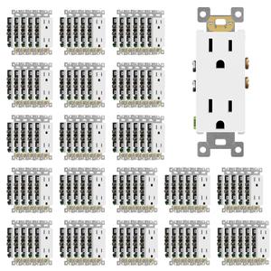 ENERLITES 100 Pack Decorator Wall Outlet 15A Standard Electrical Receptacle
