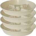 4 Pack Plant Saucer 10 inch Plant Stand Plastic Plant Saucers for Indoors Outdoor, Heavy Duty Flower Plant Risers for Inside Pots, Pot Saucers for Plants, Grow Bags Saucers