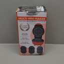 Baker's Friend 4 in 1 Mini Waffle Maker with Removable Plates, Set Includes Mini Pancake, Donut, Heart Shape Waffle Makers, Compact Size, Recipe Included, Red