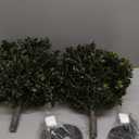 Artificial Boxwood Topiary Ball Tree with Ground Spike 27.5", Set of 2 Outdoor Faux Plants UV Resistant Fake Bushes Shrubs for Garden, Yard, Porch, Patio Decor