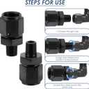 2 Pcs 1/8 NPT to 6AN Fitting Adapter, CNC-Machined Aluminum with Anodized Finish for Corrosion Resistance, Automotive Performance Upgrade Fuel Line Hose Transmission Oil System