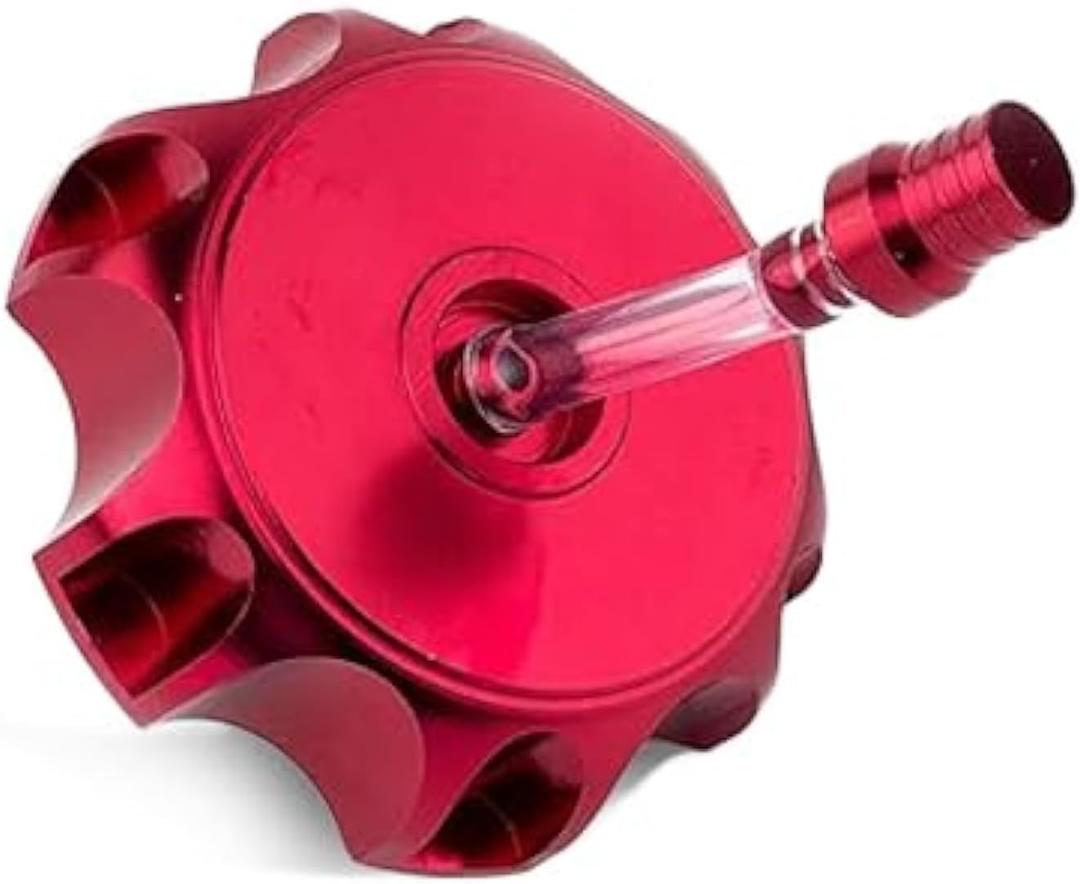 49.5mm Gas Fuel Tank Cover Cap, CNC Aluminum Alloy Dirt Bikes Gas Cap with Breather Valve for 50cc 70cc 90cc 110cc 125cc 140cc 150cc 160cc Pit Dirt Motor Bike, Not Fit for ATV (Red)