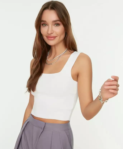 White Womens Tank Top M No Brand