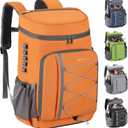Maelstrom Cooler Backpack, 50 Can Backpack Cooler Leakproof, Insulated Soft Cooler Bag, Camping Cooler, Beach Cooler, Ice Chest Backpack, Lightweight Travel Cooler Lunch Backpack for Hiking, Shopping, Orange