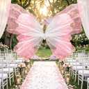 SmoothNovelty 47 Inch Giant Butterfly Party Decoration Large Mariposas Grandes para Decor Big 3D Silk Butterfly Backdrop for Birthday Party Wedding Photo Booth(Pink, Gradient Style)