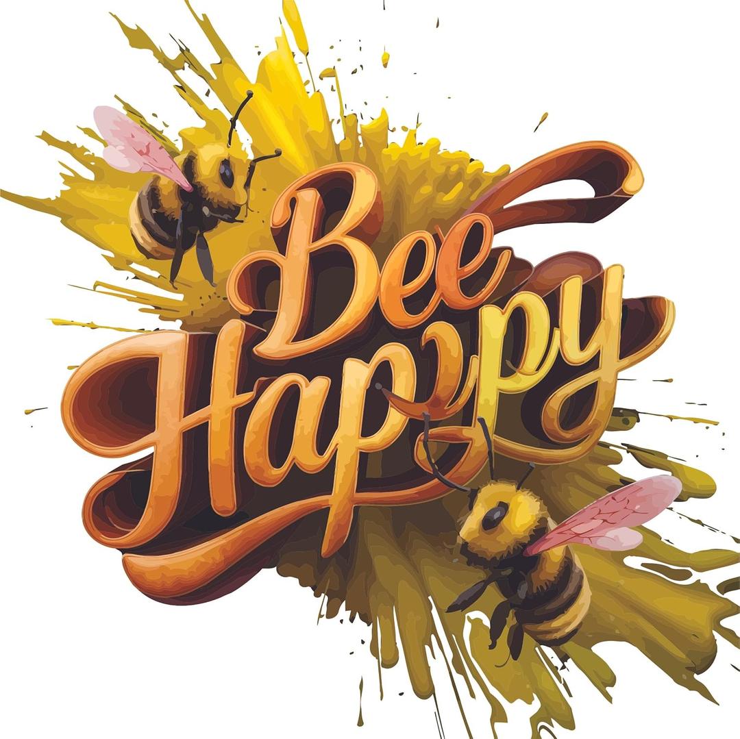 Bee Happy Quote Bumble Bee Honey Bee Wall Decal Wall Dcor Vinyl Sticker Size: 28 x 28