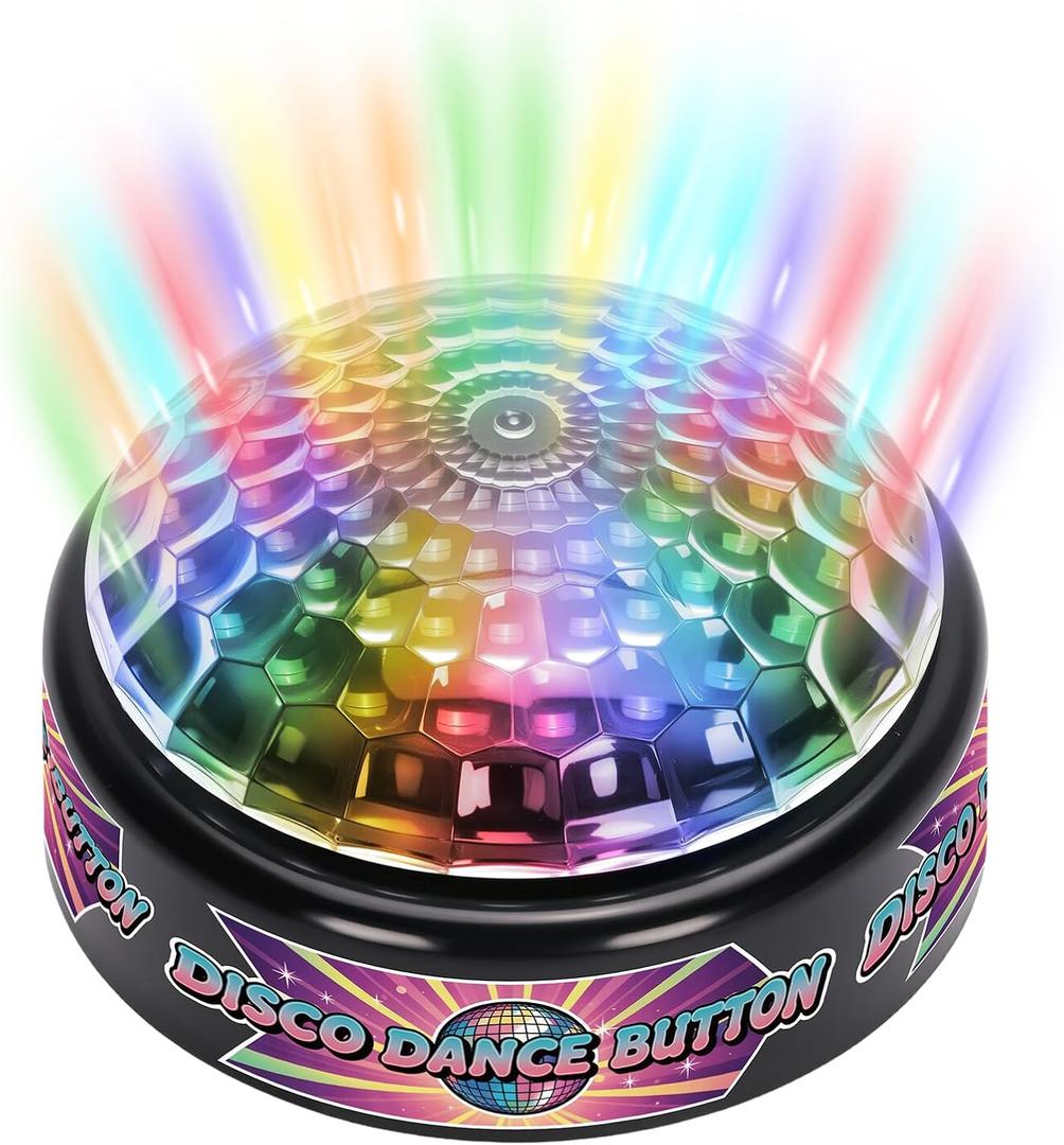 FunisFun Disco Dance Button with 5 Classic Disco Songs, Funny Sound Button for Party Supplies, Novelty Toys for Playing Jokes, Gag Gifts for Office Coworkers and Adults