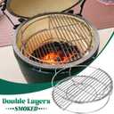 Eggspander for Medium Big Green Egg M Accessories BGE Parts Multi-Level Expander Grill Rack Conveggtor Basket Grate Riser Cooking Extender Stainless Steel Smoking Rib Turkey Pizza Shelf