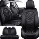 Full Set for Toyota Camry Car Seat Covers 2000-2026, Waterproof Nappa Leather Car Seat Protector, Anti-Slip and Comfortable Car Seat Cover&Accessories(5 Seats/Black)
