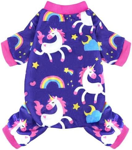 Dog Pajamas Soft Lightweight Dog Onesies Outfit Clothes for Small Medium Large Puppy Pjs for Pet Boys Girls Dogs Cats (XXL (Back: 17.8",Chest: 22.8", Neck: 13"), Purple Unicorn)