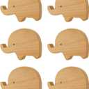 MOROBOR 6PCS Elephant Shaped Wooden Knobs Single Hole Beech Wood Handles Cupboard Cabinet Pulls for Chest of Drawers with Screws& Expansion Tube