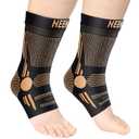 NEENCA Ankle Brace for Pain Relief, 2 Pack Compression Ankle Sleeves Set. Ankle Support Stabilizer for Achilles Tendonitis, Plantar Fasciitis, Joint Pain, Swelling, Arthritis, Sport - FSA/HSA Approved (Large, High Copper)