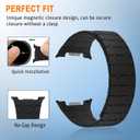 Magnetic Band Compatible with Samsung Galaxy Watch 8 Band 40mm 44mm/Galaxy Watch 8 Classic 46mm(2025), Silicone Sport Strap for Women Men, Black