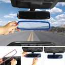 RT-TCZ Rear View Mirror Cover Trim Frame Interior Decoration Accessories for Dodge RAM 2010-2017,for Dodge Challenger 2015-2022,for Dodge Charger 2010-2022,Blue
