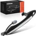 A-Premium Front Left Driver Side Exterior Door Handle with Keyhole Compatible with Kia Forte 2014-2018 Sedan, Forte5 2014-2018 Hatchback, Forte Koup 2014-2017 Coupe, Black Housing with Chrome Lever