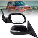 Right Passenger Side Mirror Compatible With 2014 2015 2016 2017 2018 2019 Kia Soul With Manual Folding Power Glass Turn Signal Light Black Replace#87620B2540(5Pins)