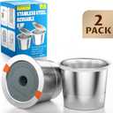 RETHONE Reusable K Cups Coffee Filter, Stainless Steel K Cup Reusable Coffee Pods Filters for Keurig 1.0 & 2.0 Coffee Makers BPA-Free Refillable Coffee Filters (2 Packs)