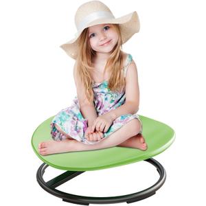 Spinning Chair for Autistic Kids, Autism Sensory Spinning Chair, Sensory Toys for ADHD Children, Sit and Spin Training Body Coordination and Balance, Upgraded Light Green Rounded Shape