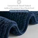 Madison Park Splendor Reversible 100% Cotton Tufted Bathroom Rug-3000 GSM Hotel Quality Luxurious Plush Medium Pile Bath Mat Absorbent, Quick Dry, Shower Room Décor, 24x44 Navy