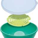 Jokari Watermelon Salad Bowl with Strainer and Lid  Self-Draining Container for Fruit, Vegetables, and Mixed Greens  Includes Nesting Colander Tray and Snap-Tight Storage Lid