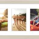 Americanflat 4x6 Collage Picture Frame with Shatter-Resistant Glass - Fits Five 4x6 Photos or Use as One 8x24 Picture Frame - Signature Collection - Collage Frames for Wall Display - Light Wood