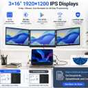 TriCreate 16 FHD 16" Triple Portable Monitor Extender for Laptop