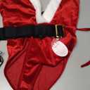 RSLOVE Christmas Costumes for Women Sexy Red Teddy Bodysuit One Piece Santa Babydoll With Belt (Small)