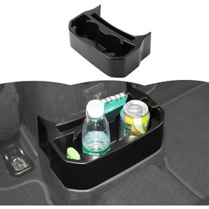 Rear Cup Holder for Jeep JL & JT, Rear Seat Storage Box Tray Organizer Floor Console Mounted Drink Holder Interior Accessories Compatible with Jeep Wrangler JL JLU & Gladiator JT 2018-2025
