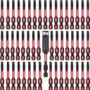 GEINXURN Impact Tough #2 Square 2 in. Insert Driver Bits,50Pack SQ2 Screwdriver Bits Set 2Long with 1Pcs Impact Bit Holder,Bulk