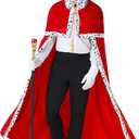 Morph King Costume For Men, King Robe, Adult Man Kings Of Hearts Costume, Men Halloween Costumes Adult