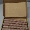 Mocha Beige Taper Candles Stick Brown Spiral Taper Candles-Set of 12 for Fall Decoration Weddings Party Church-Unscented Candles,10inch(F-Mocha Beige)