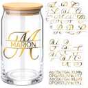 10 Sheets Personalized Split Letter Stickers for Water Bottles Waterproof Vinyl Name Decals for 30 40 oz Tumbler UV DTF Cup Wraps Custom Stickers for DIY Bag Suitcase Helmet Laptop(Stamping Gold)