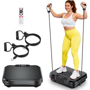 Vibration Plate Exercise Machine,Vibrating Platform for Lymphatic Drainage with 250 Speeds,450 lbs Weight Capacity,Vibrated Plates for Weight Loss,Full Body Workout Equipment for Fitness at Home (Medium)
