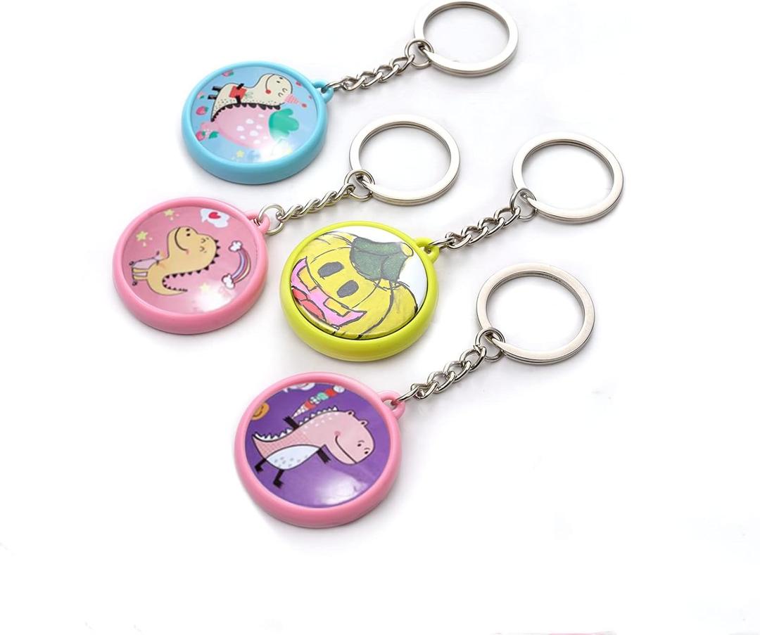 Keychain Button Making Supplies for Button Maker Machine, 50 Sets 32mm Button Refills Includes Metal Shell, Graphic, Plastic Film, Backing Parts