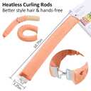 Heatless Curlers, No Heat Hair Curlers to Sleep In for Overnight Curls, Comfortable Hair Curlers to Sleep In, Overnight Heatless Curling Kit with Satin Headscarf, For All Hair Types - 4Pcs Orange