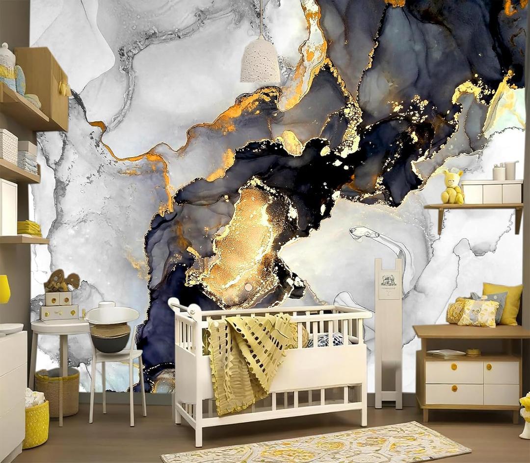 YH02 M Peel and Stick Marble Wallpaper Bedroom Bathroom Textured Wall Mural- 118"x85"69 Square Foot