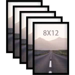 8x12 Picture Photo Frame 12 Pack, Black Poster Frames for Horizontal or Vertical Wall Mounting