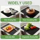 Silicone Drying Mat, 23"X17" With Built-in Drain Lip,Heat-Resistant,Eco-friendly,Hygienic Drying Pad,Leak-Proof and Non-Slip,Silicone Dish Drying Mat for Kitchen Counter or SinkBlack 23X17