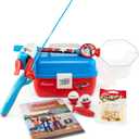 Shakespeare Marvel Captain America Kids Fishing Set, 2’6” Kids Fishing Rod and Reel Combo, Comes with Net and Tackle Box, Complete Kit with Bobbers and Bait, Marvel Captain America 7pc Kit
