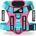Demigreat Service Dog Harness, Reflective Dog Vest Harness with 5 PCS Patches, Adjustable Soft Oxford Pet Harness, Inner Layer Mesh, Easy to Control for Small Medium Large Dogs (Small (Pack of 1), Rose Blue)