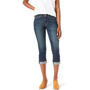 Levi Strauss Signature Gold Women's Mid-Rise Slim Fit Capris Stretch Denim (12, Blue Laguna)