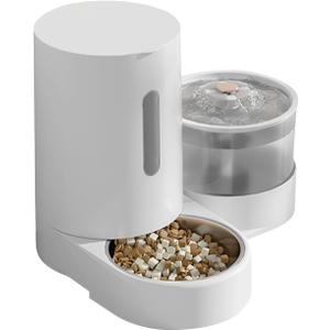 Automatic Cat Feeder Set: Two-in-one Gravity Feeder and Automatic Water Dispenser - Suitable for Small and Medium Sized Dogs, Cats, Rabbits - Gift for Office Workers, Travelers, cat Lovers