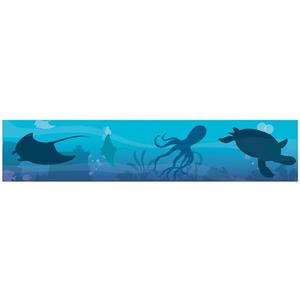 Pack of 2 Eureka Seas The Day Blue Marine Animals Decorative Classroom and Bulletin Board Trim for Teachers, 2.25" Wide, 12 Strips for 37 Total Feet