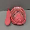 QingSong Kids Snorkel Mask Full Face, Snorkeling Set with Camera Mount, Foldable 180 Degree Panoramic View Snorkeling Gear Anti-Fog Anti-Leak (X-Small, Pink)