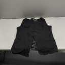 Women's Linen Waistcoat Slim Fit 5 Button V-Neck Dressy Suit Vest (Large, Black)