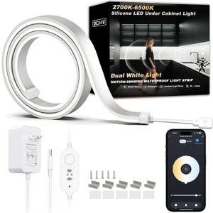 42inch WiFi LED Under Cabinet Lighting Plug in, Radar Motion & Ambient Light Sensor Silicone White 2700K-6500K, Wireless APP Control Dimmable Timing, for Google Home Alexa, for Kitchen Under Counter