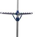 Household Essentials 5012-1 Portable 2-Tier Clothes Drying Rack Tri-pod | Dry Wet Laundry or Hang Clothes | Silver and Blue (Large)