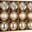 12 Pcs Christmas Ball Ornaments 3.15'' Shatterproof Plastic Hanging Balls Christmas Tree Decoration Ornaments for Xmas Holiday Party Wedding Decor - Champagne